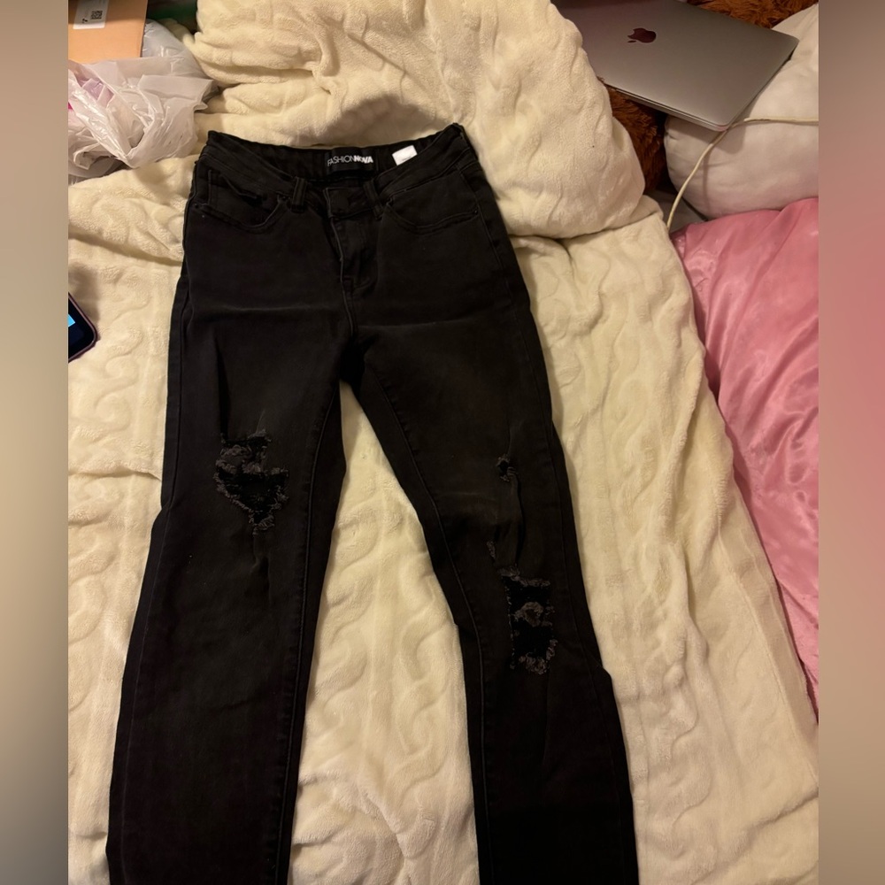 ash black skinny jeans size 1